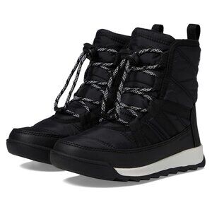 Kids Sorel Whitney II Plus Lace: Black Quilted Snow Boots: Size 4 Big Kids